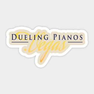 Dueling Pianos.Vegas Navy Blue & Yellow Stylish Sticker